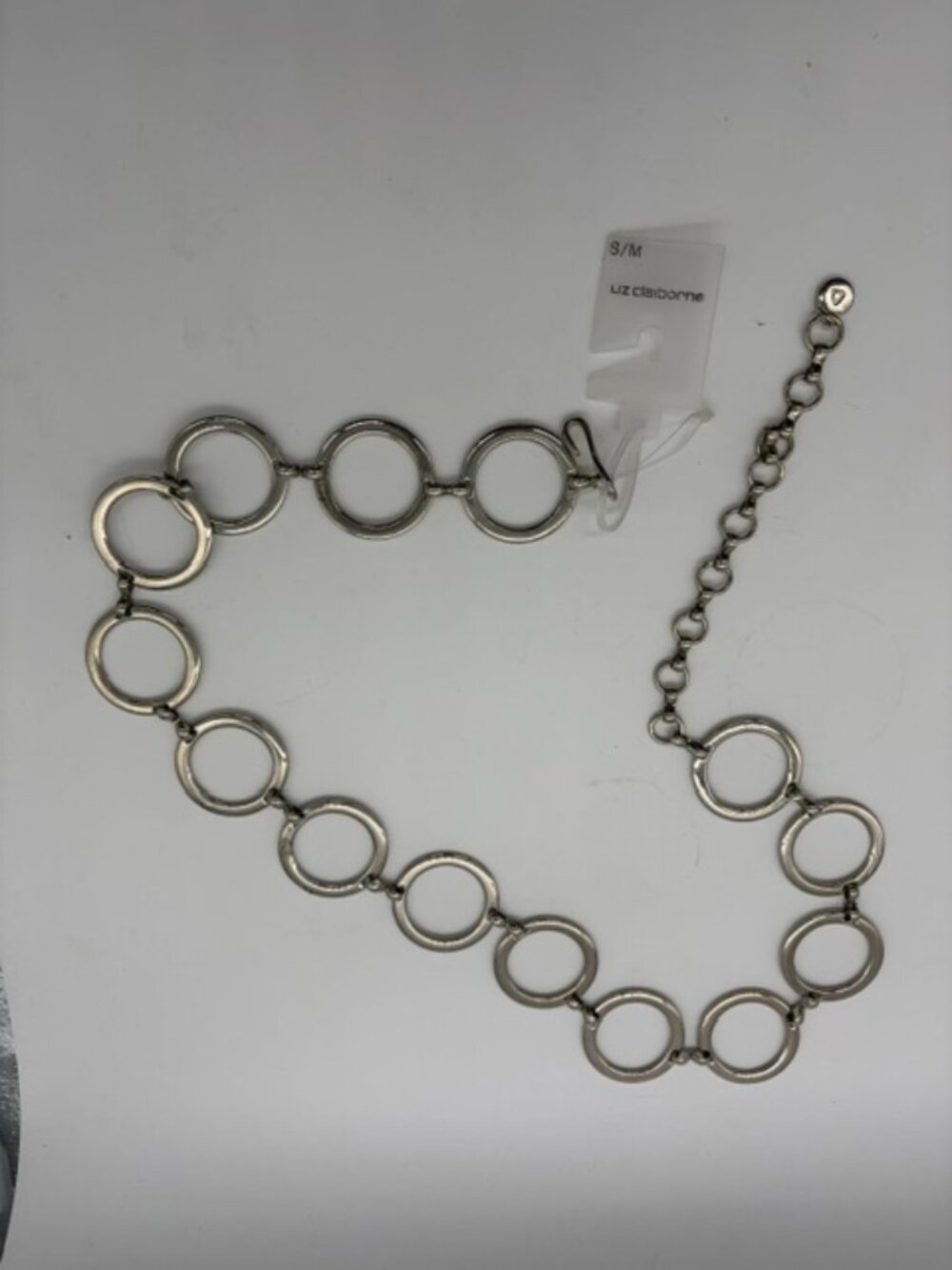 Liz Claiborne Silver Tone Chain Belt NWT Size S/M